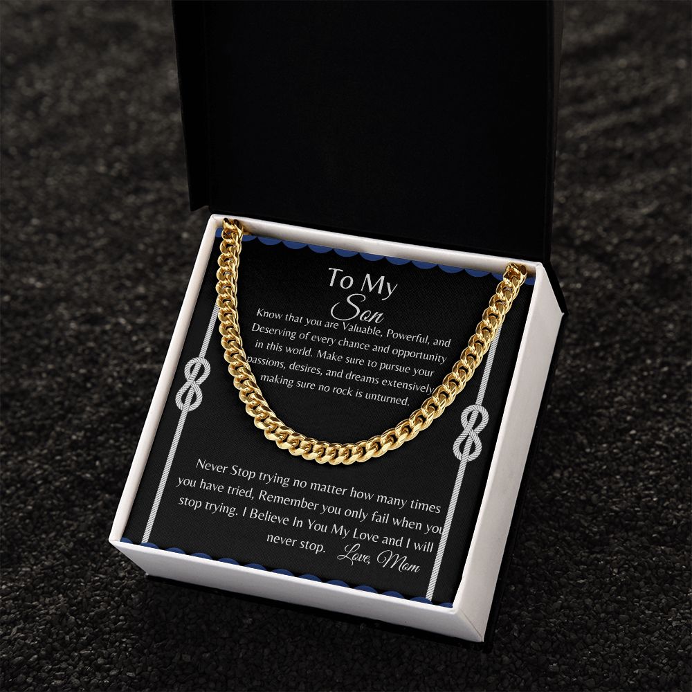 To My Son | My Son Deserves The World | Cuban Link Chain