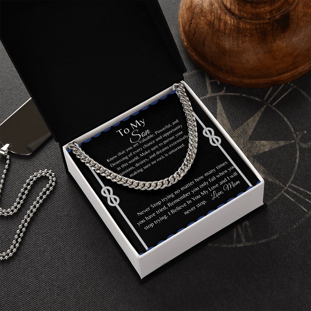 To My Son | My Son Deserves The World | Cuban Link Chain