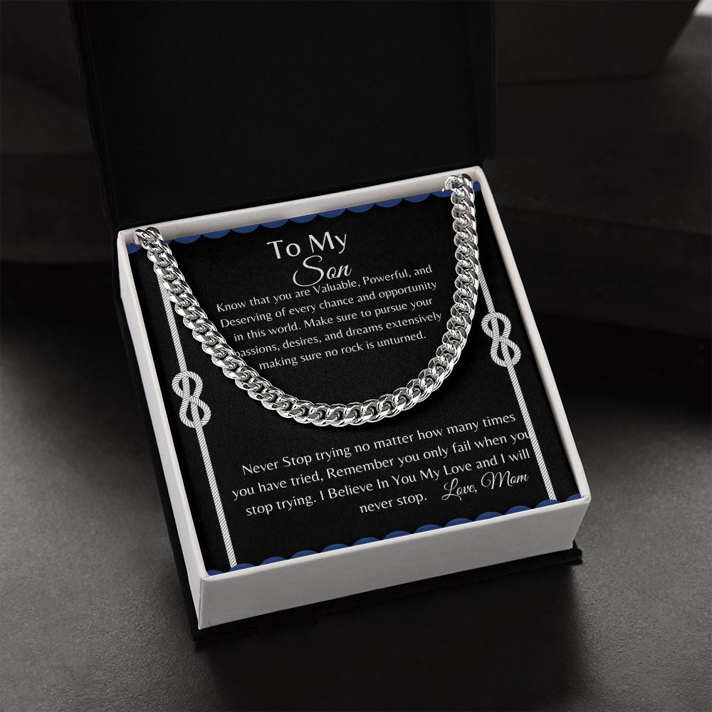 To My Son | My Son Deserves The World | Cuban Link Chain