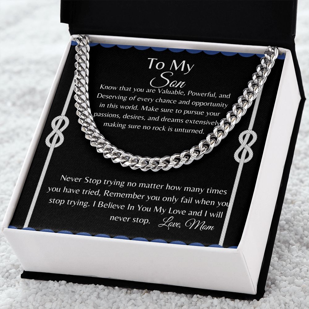 To My Son | My Son Deserves The World | Cuban Link Chain