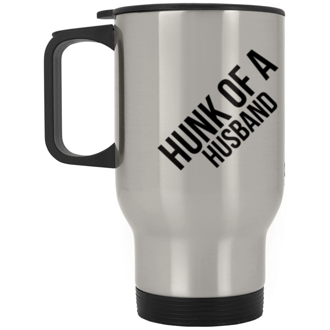 Hunk Of A Husband Silver Stainless Travel Mug