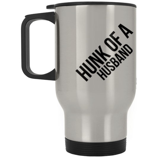 Hunk Of A Husband Silver Stainless Travel Mug