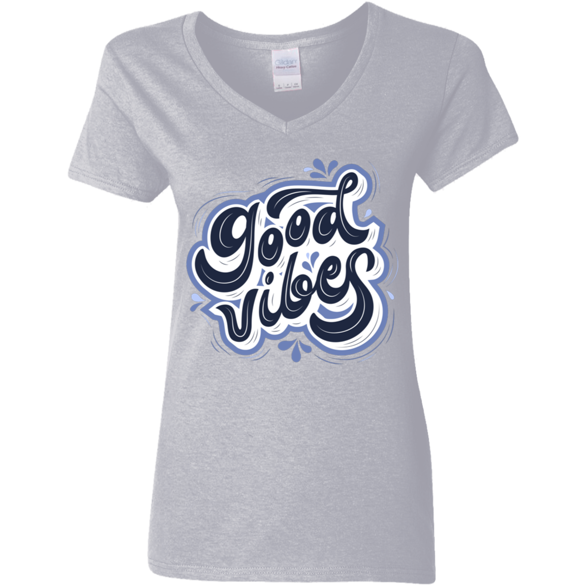 Good Vibes Ladies' 5.3 oz. V-Neck T-Shirt