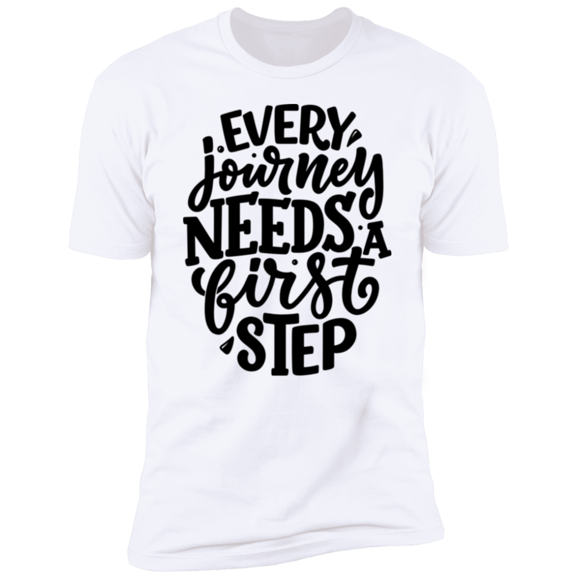 First Step Black Detailed Men Short Sleeve T-Shirt