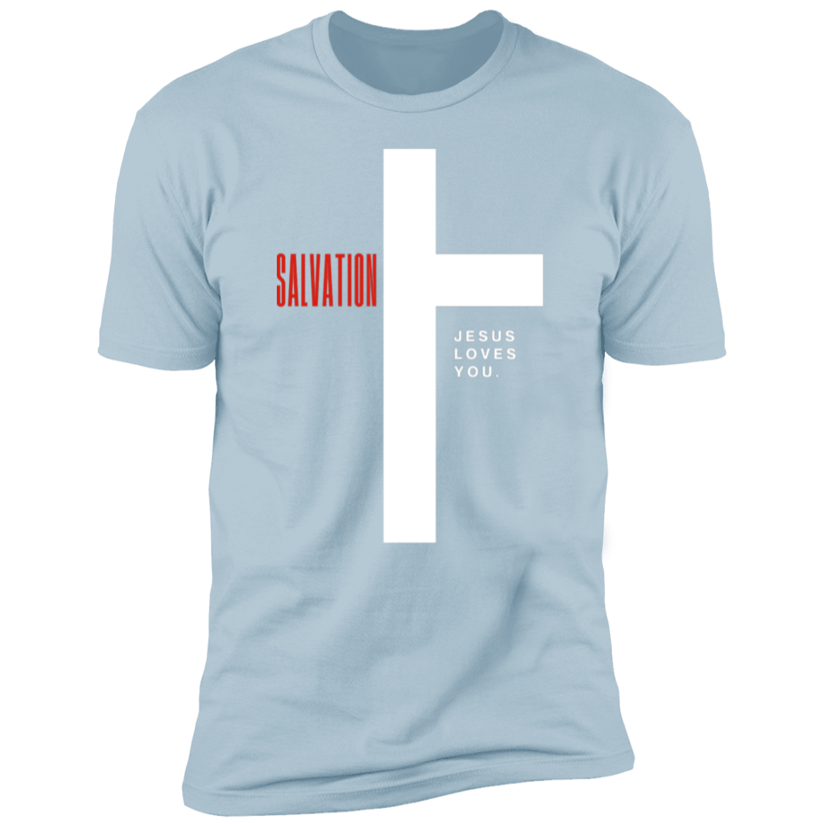 Salvation White Detailed Men Short Sleeve T-Shirt