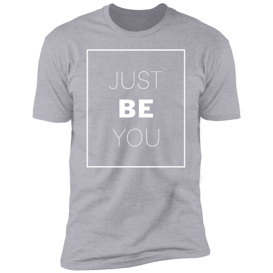 Just Be You White Detailed Men Short Sleeve T-Shirt