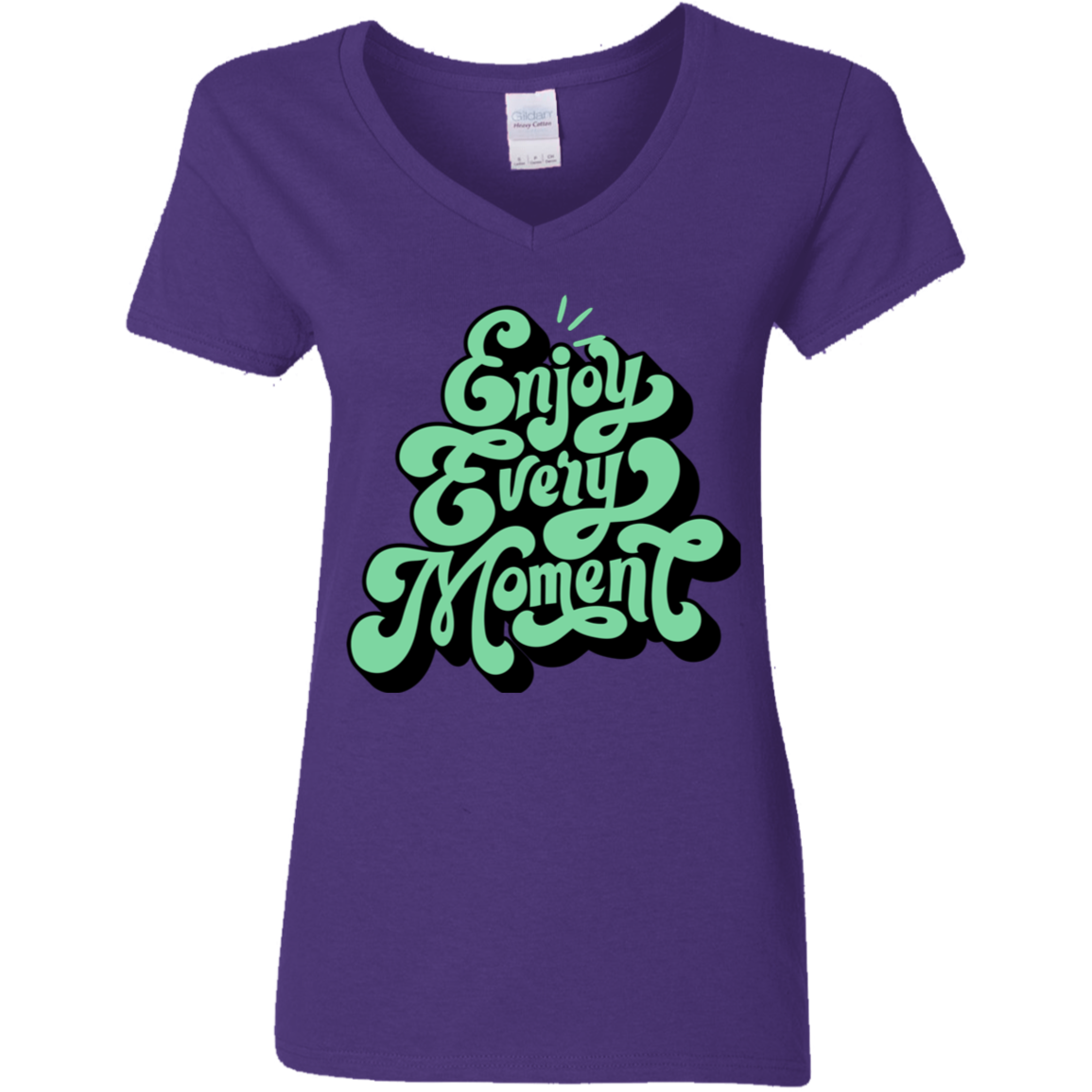 Enjoy Every Moment Ladies' 5.3 oz. V-Neck T-Shirt