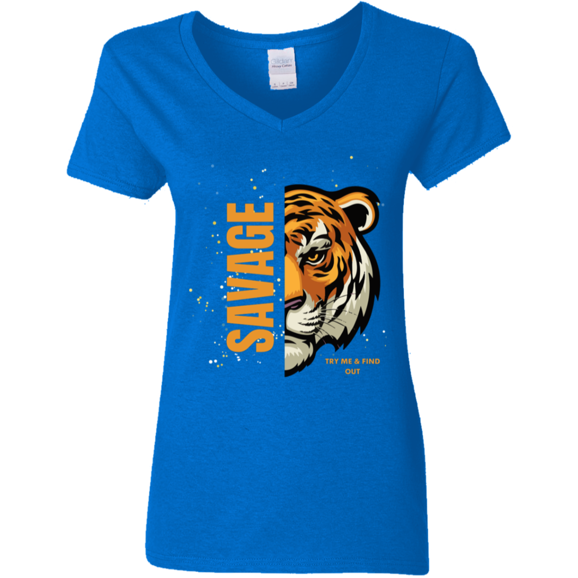 Savage Tiger Ladies' 5.3 oz. V-Neck T-Shirt