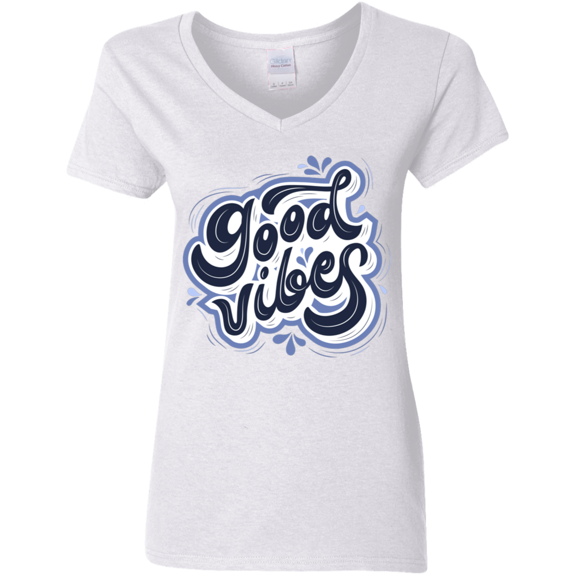 Good Vibes Ladies' 5.3 oz. V-Neck T-Shirt