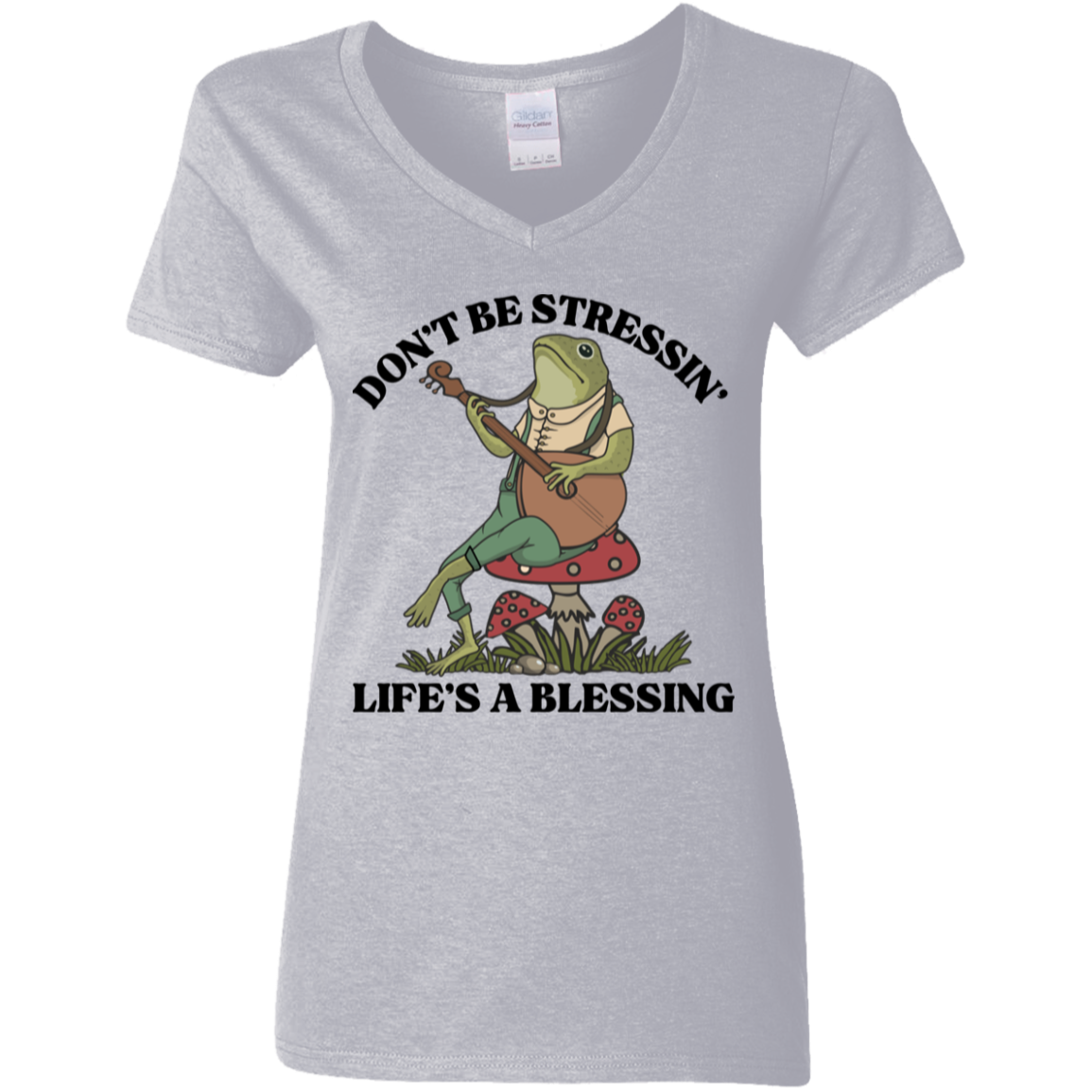 Life's A Blessing Ladies' 5.3 oz. V-Neck T-Shirt