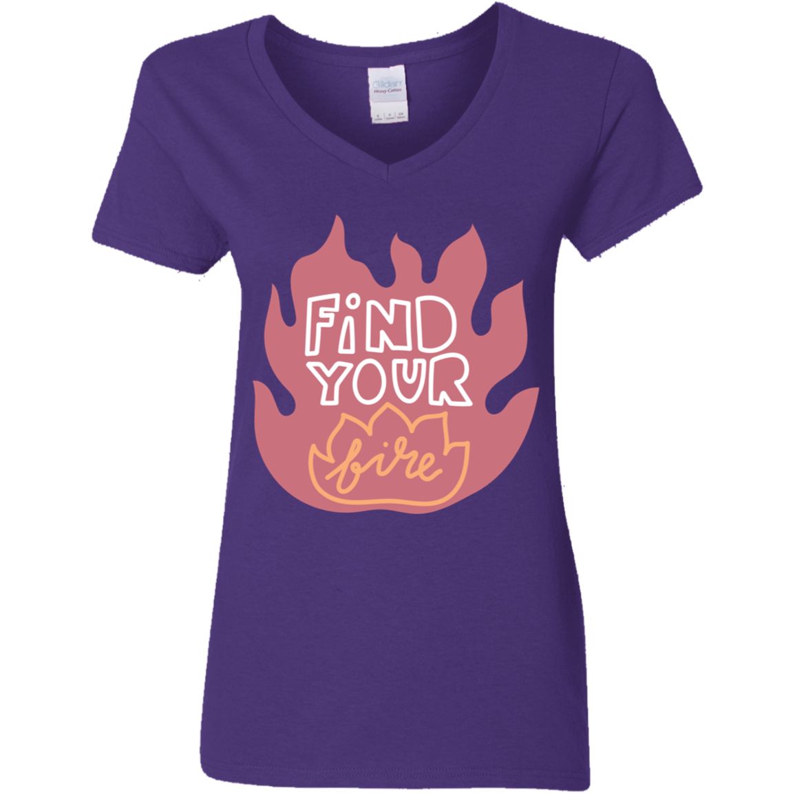 Find Your Fire Ladies' 5.3 oz. V-Neck T-Shirt