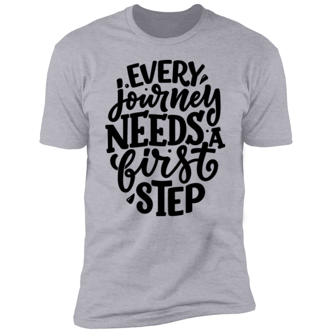 First Step Black Detailed Men Short Sleeve T-Shirt