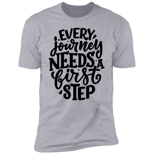 First Step Black Detailed Men Short Sleeve T-Shirt