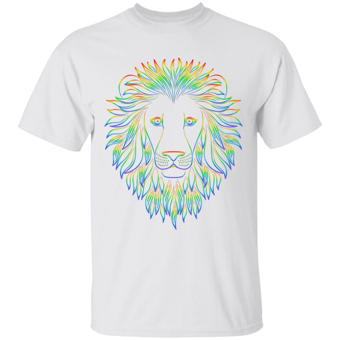 Unisex Rainbow Lion Youth 5.3 oz 100% Cotton T-Shirt