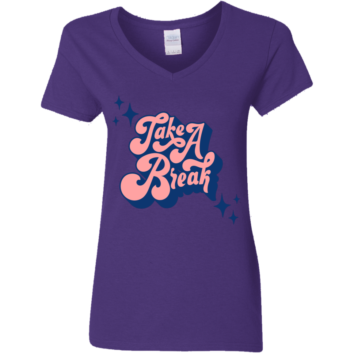 Take A Break Ladies' 5.3 oz. V-Neck T-Shirt