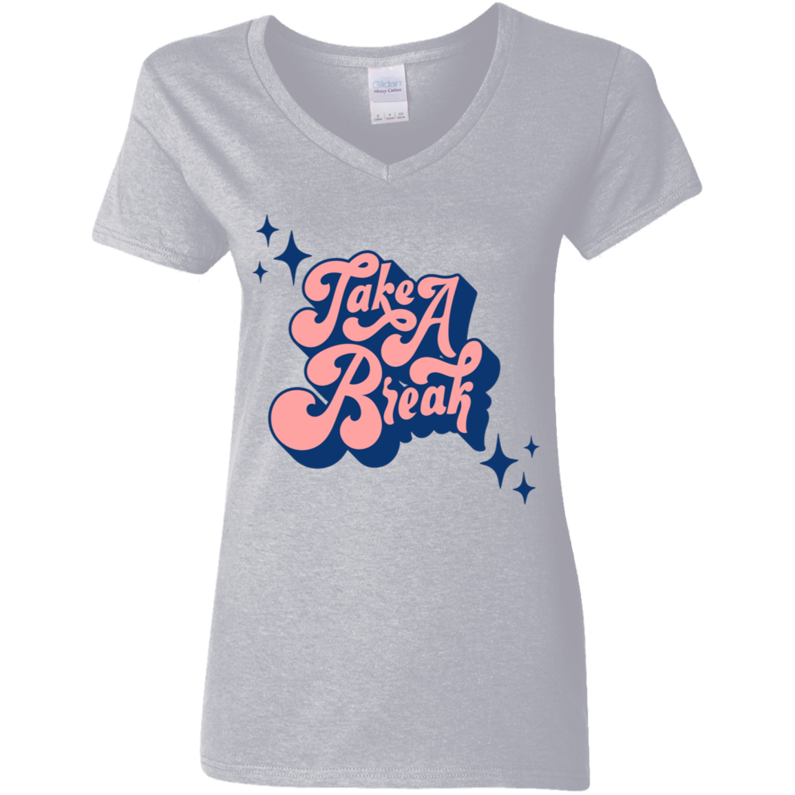 Take A Break Ladies' 5.3 oz. V-Neck T-Shirt