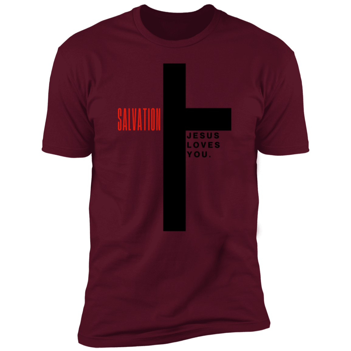 Salvation Black Detailed Men Short Sleeve T-Shirt