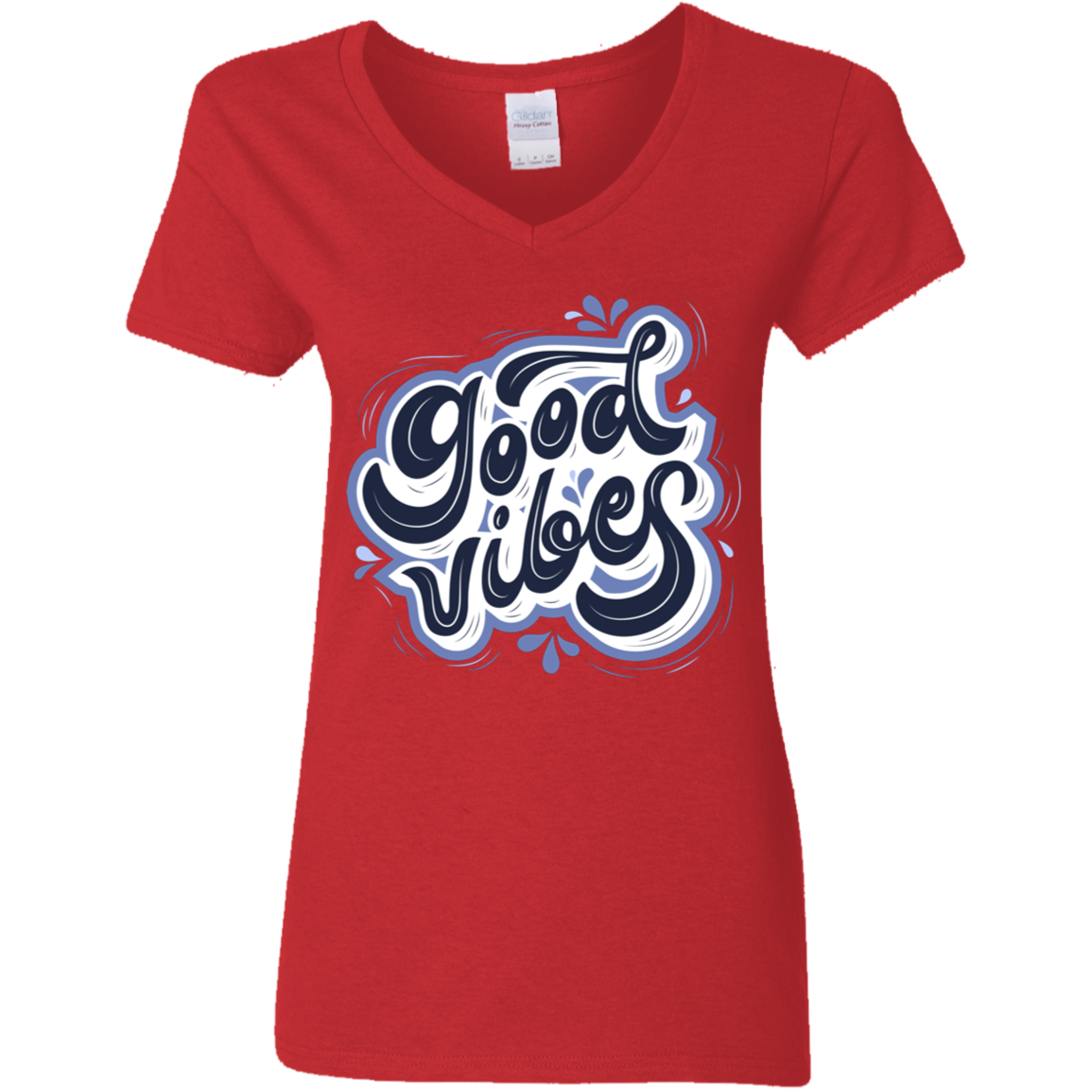 Good Vibes Ladies' 5.3 oz. V-Neck T-Shirt