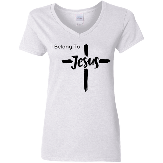 I Belong To Jesus Ladies' 5.3 oz. V-Neck T-Shirt