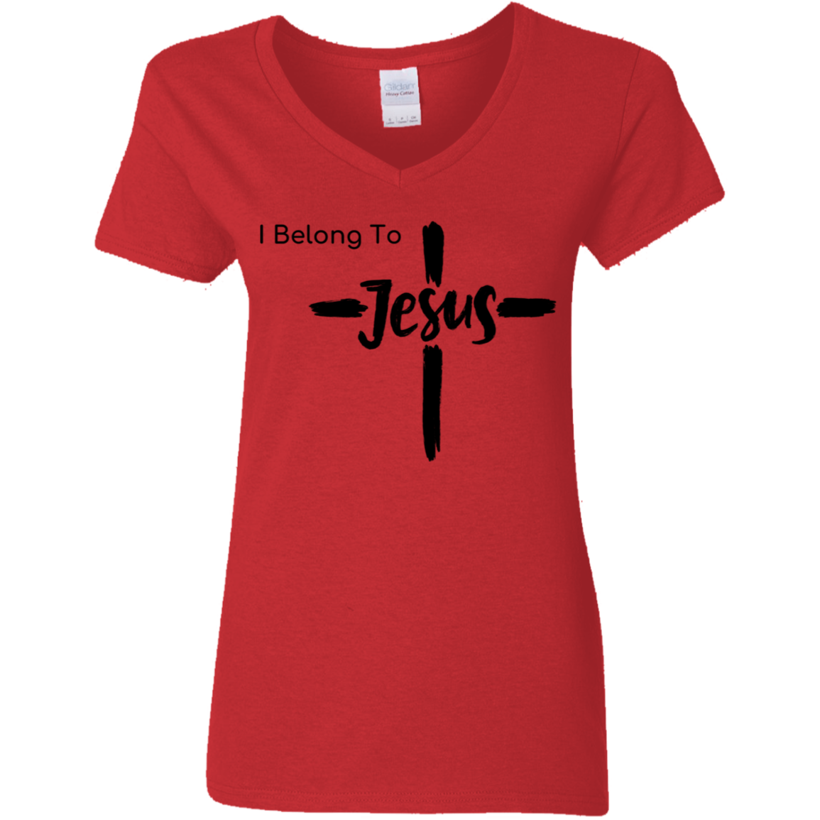 I Belong To Jesus Ladies' 5.3 oz. V-Neck T-Shirt