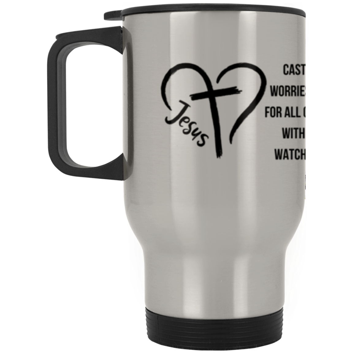 1 Peter Praise Cup Silver Stainless Travel Mug