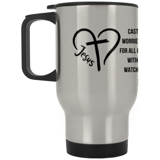 1 Peter Praise Cup Silver Stainless Travel Mug