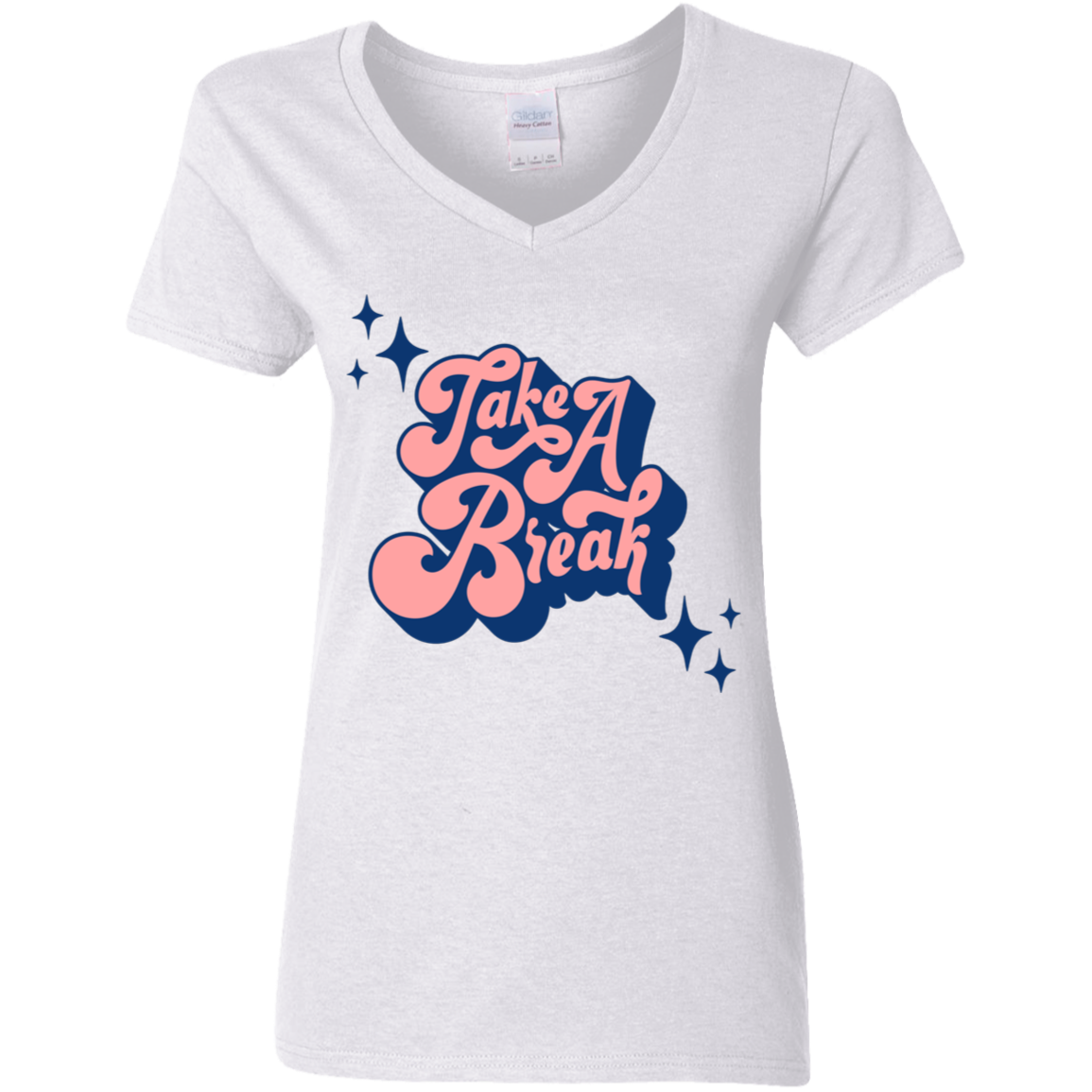 Take A Break Ladies' 5.3 oz. V-Neck T-Shirt