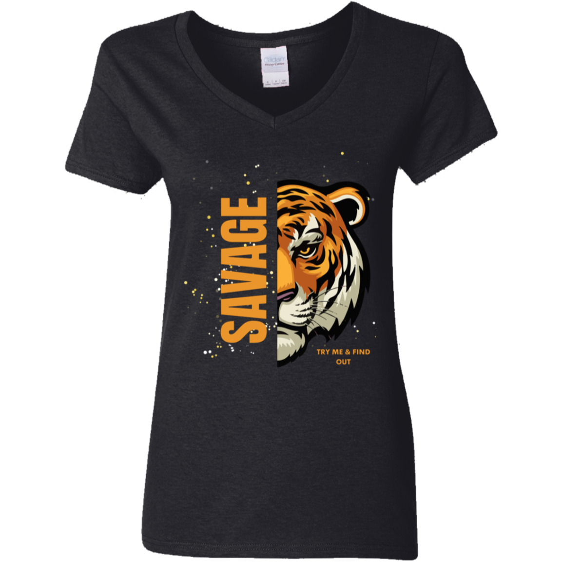 Savage Tiger Ladies' 5.3 oz. V-Neck T-Shirt