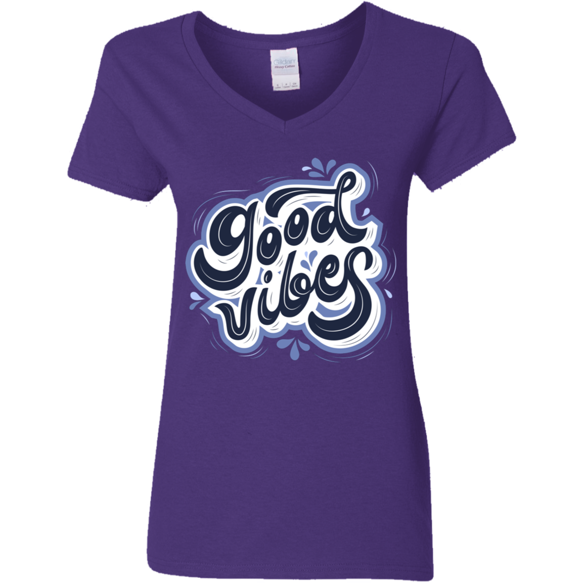 Good Vibes Ladies' 5.3 oz. V-Neck T-Shirt