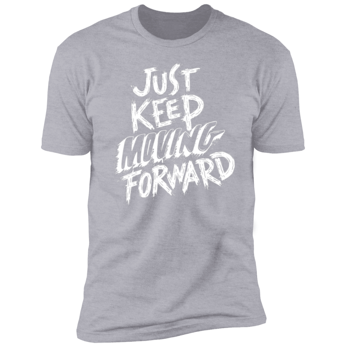 Keep Moving White Detailed Men Short Sleeve T-Shirt