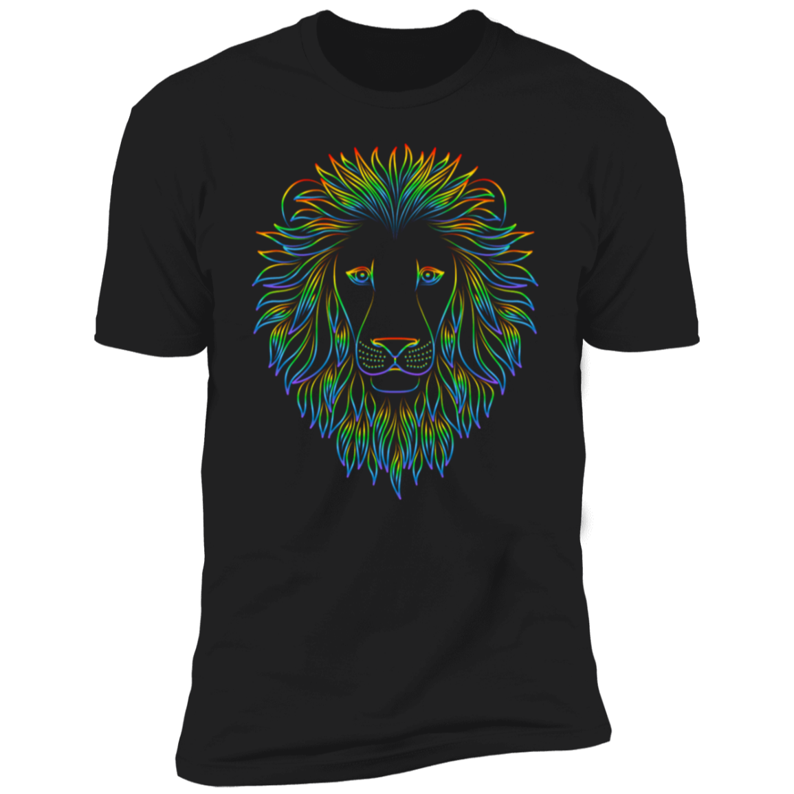 Multi-Colored Lion Men Short Sleeve T-Shirt