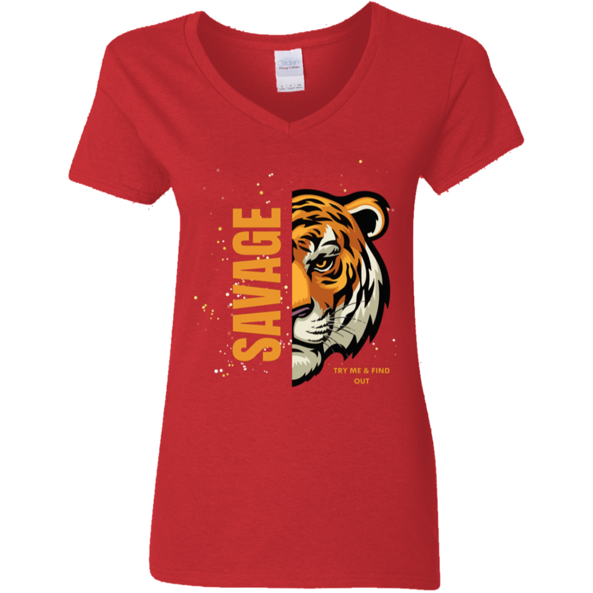 Savage Tiger Ladies' 5.3 oz. V-Neck T-Shirt