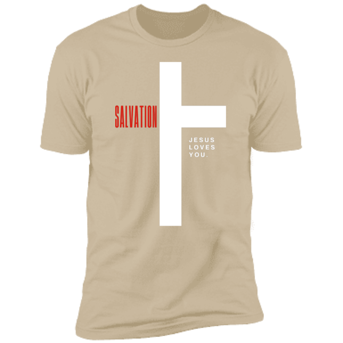 Salvation White Detailed Men Short Sleeve T-Shirt