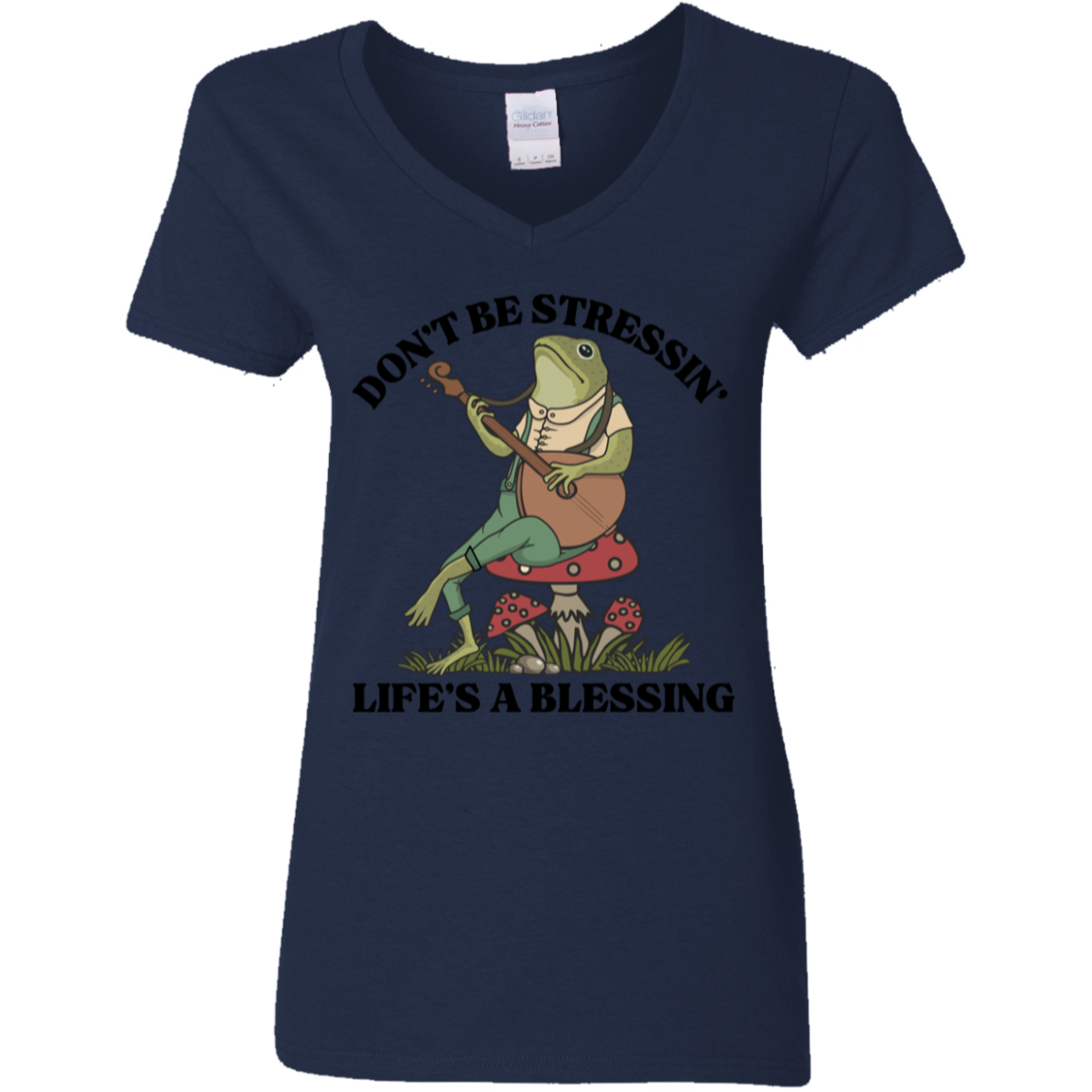 Life's A Blessing Ladies' 5.3 oz. V-Neck T-Shirt