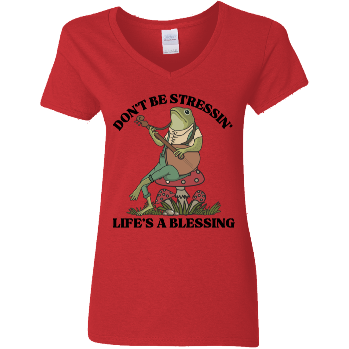 Life's A Blessing Ladies' 5.3 oz. V-Neck T-Shirt