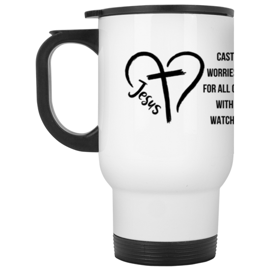 1 Peter Praise Cup White Travel Mug