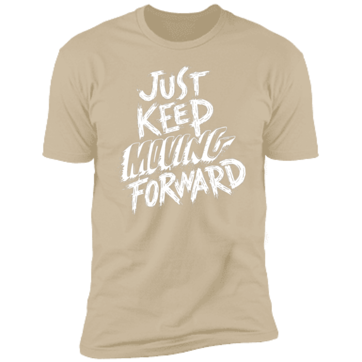 Keep Moving White Detailed Men Short Sleeve T-Shirt