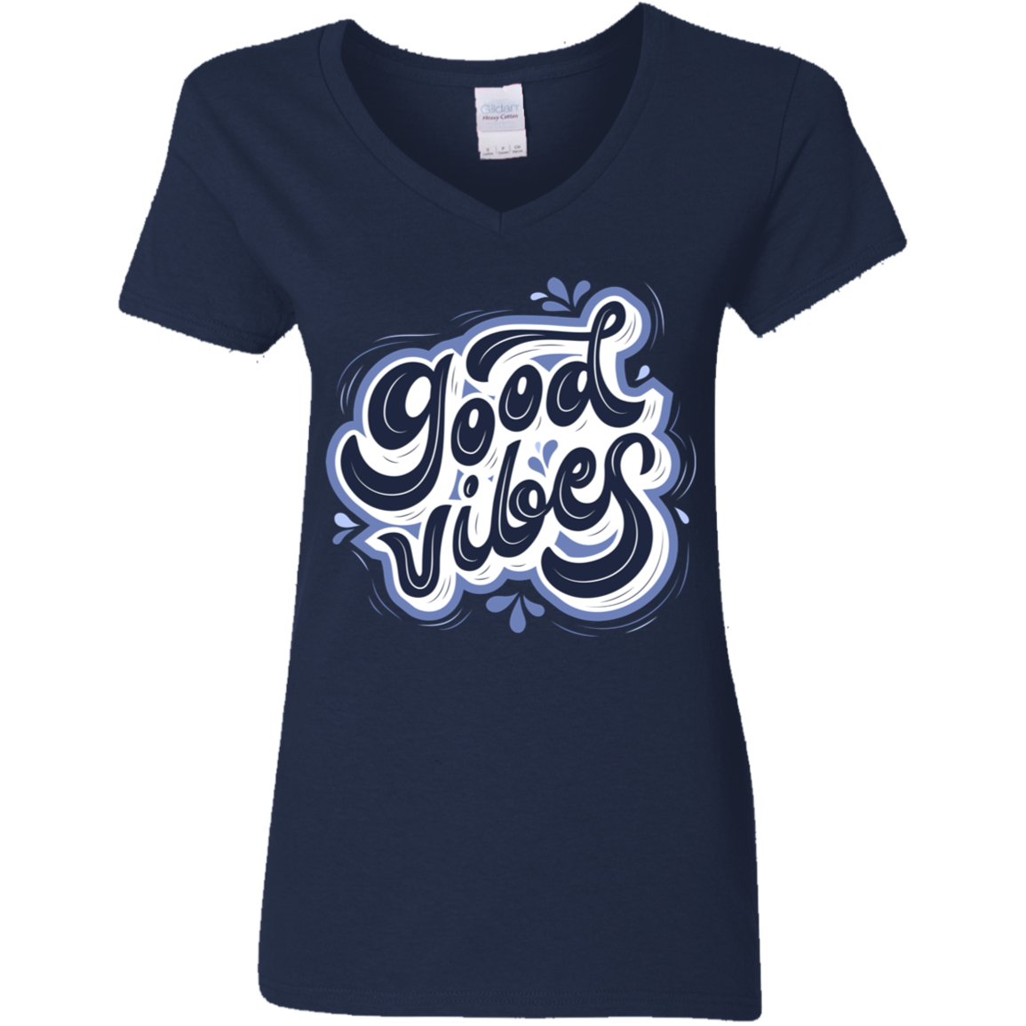 Good Vibes Ladies' 5.3 oz. V-Neck T-Shirt