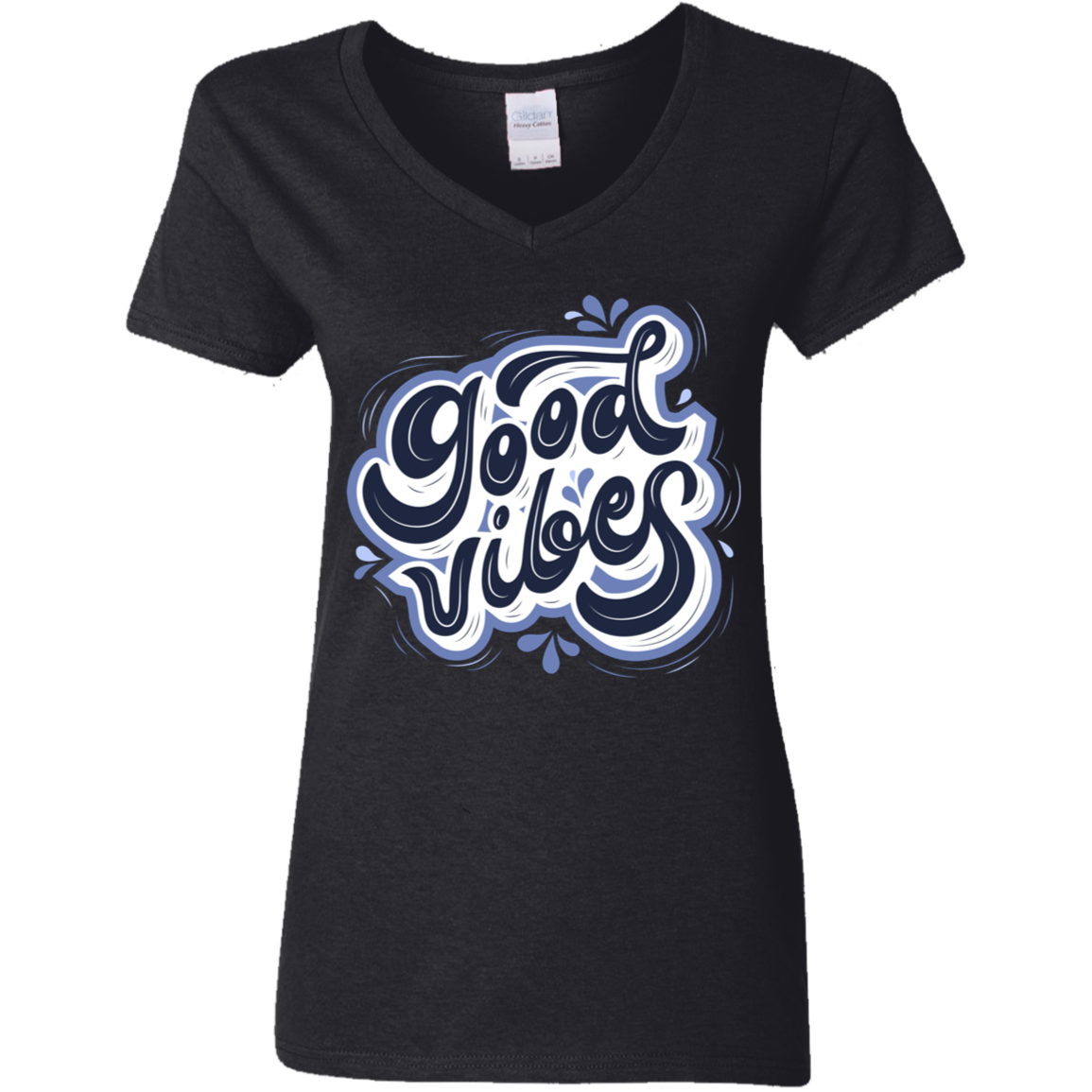 Good Vibes Ladies' 5.3 oz. V-Neck T-Shirt