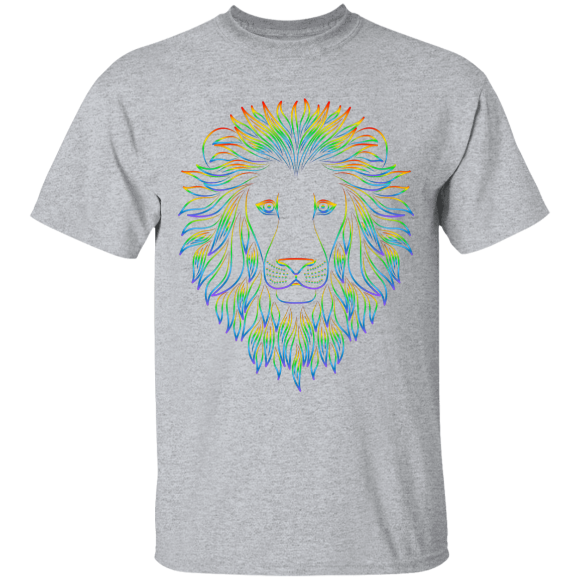 Unisex Rainbow Lion Youth 5.3 oz 100% Cotton T-Shirt