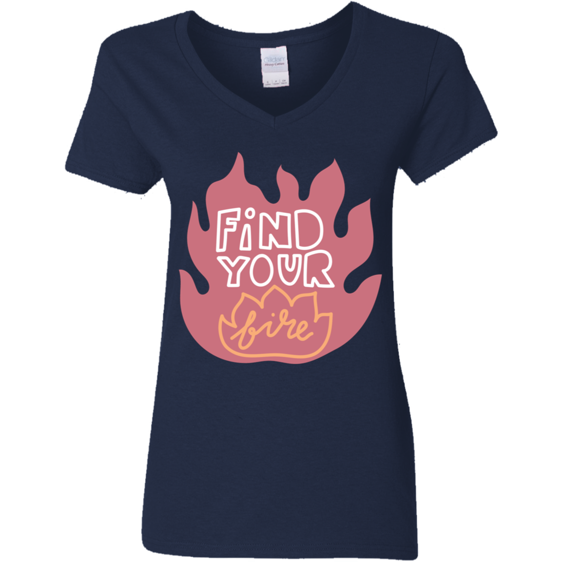 Find Your Fire Ladies' 5.3 oz. V-Neck T-Shirt