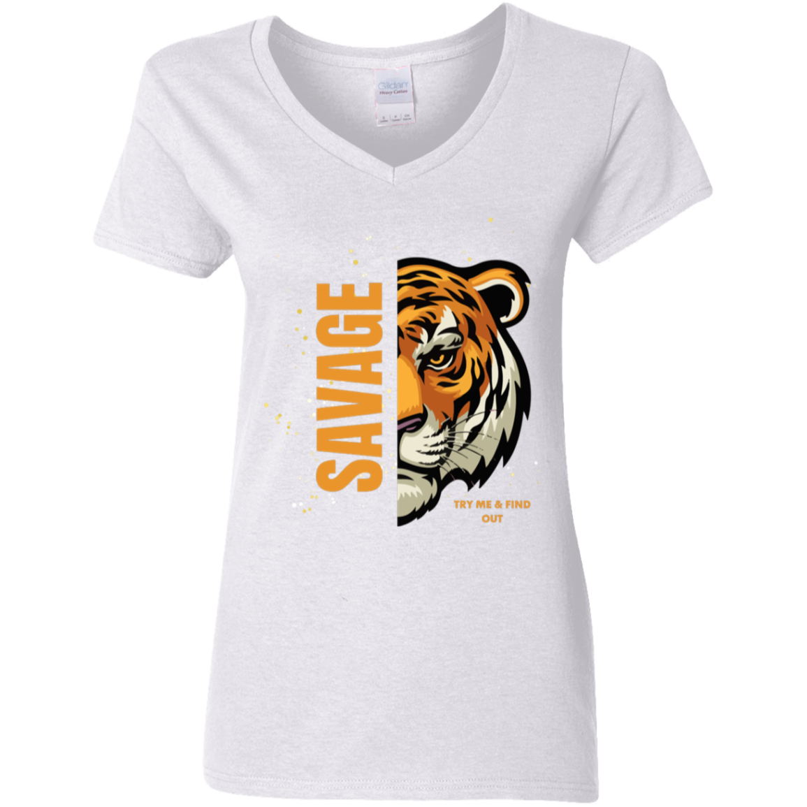 Savage Tiger Ladies' 5.3 oz. V-Neck T-Shirt