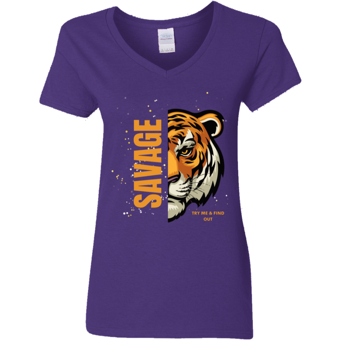 Savage Tiger Ladies' 5.3 oz. V-Neck T-Shirt