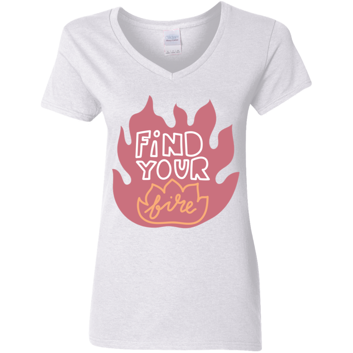 Find Your Fire Ladies' 5.3 oz. V-Neck T-Shirt