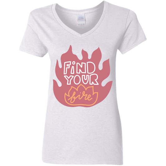 Find Your Fire Ladies' 5.3 oz. V-Neck T-Shirt