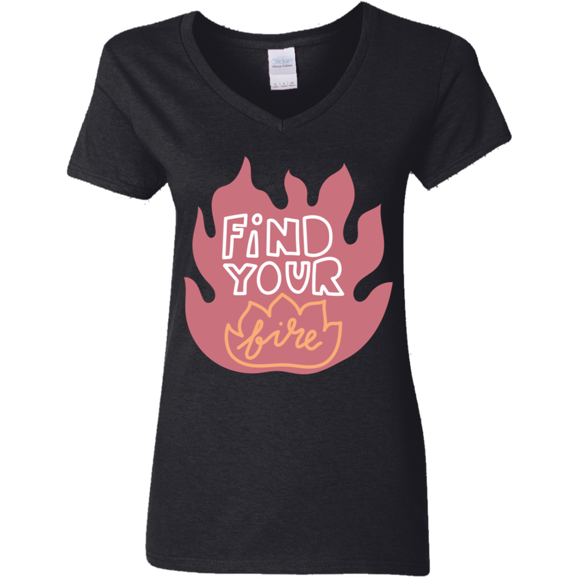 Find Your Fire Ladies' 5.3 oz. V-Neck T-Shirt