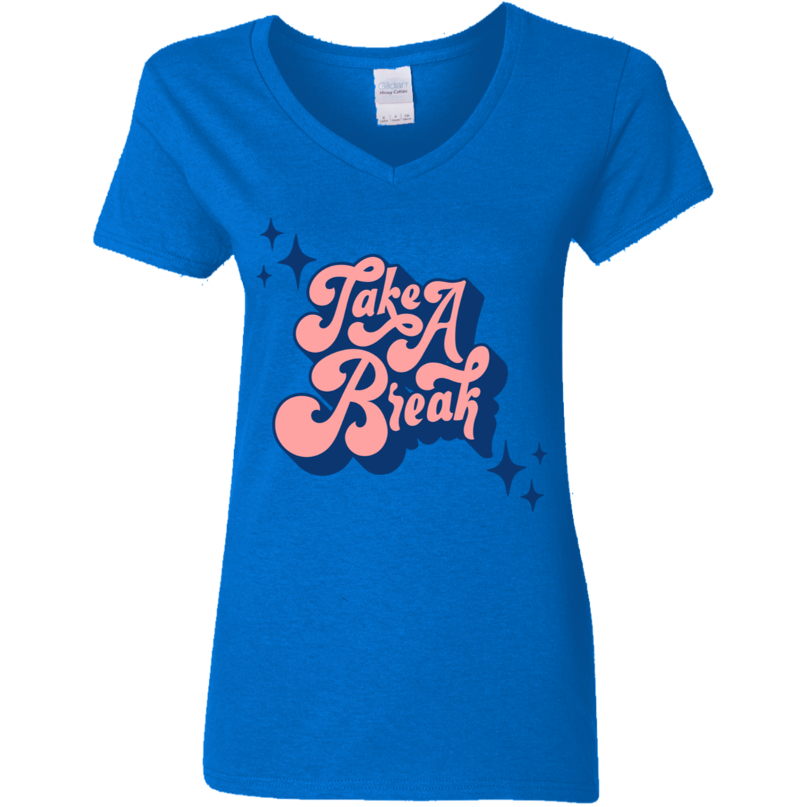 Take A Break Ladies' 5.3 oz. V-Neck T-Shirt