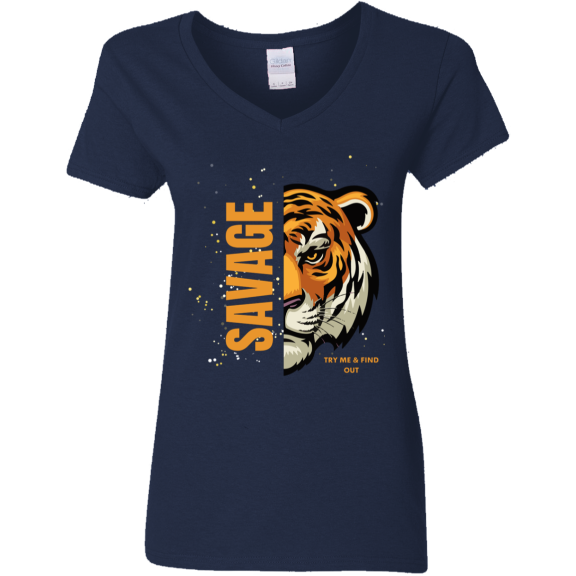 Savage Tiger Ladies' 5.3 oz. V-Neck T-Shirt