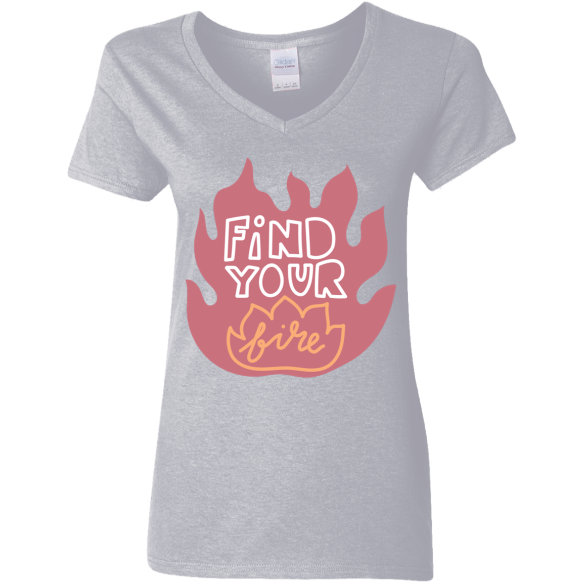 Find Your Fire Ladies' 5.3 oz. V-Neck T-Shirt