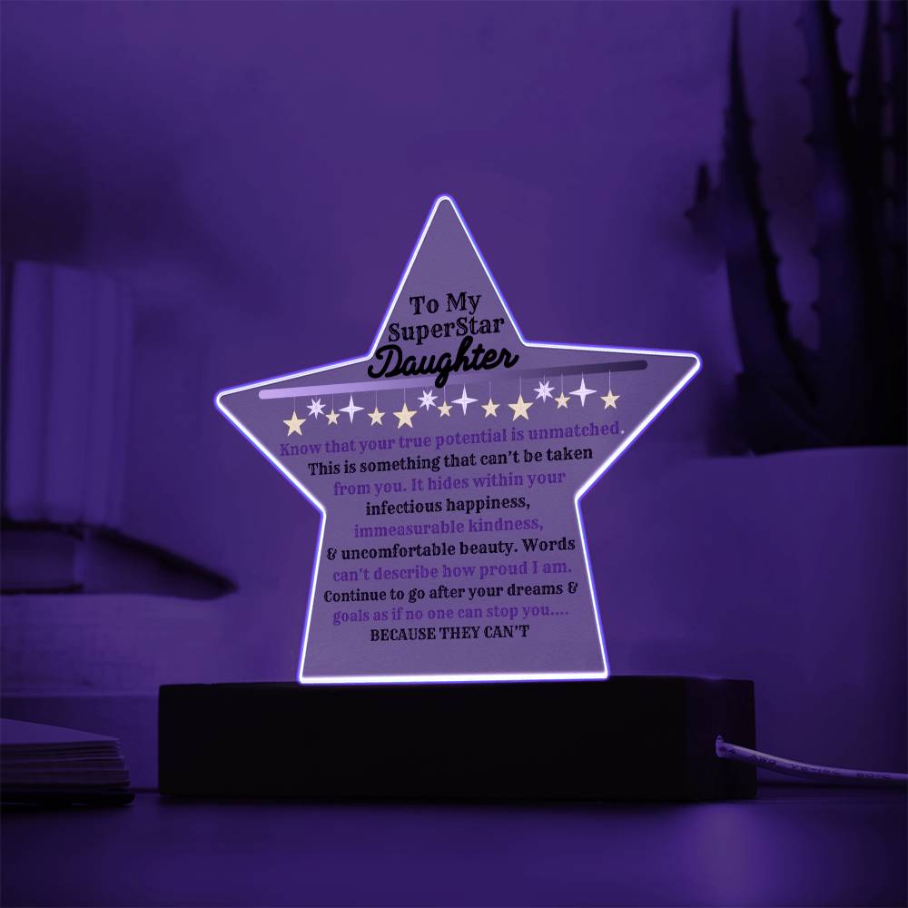 My Superstar To My Daughter Plaque